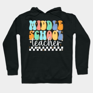 School Teacher Retro Groovy  First Day Of School Hoodie